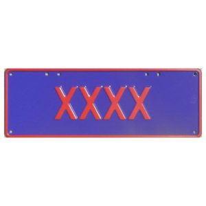 Novelty Number Plate - Xxxx - Red On Purple