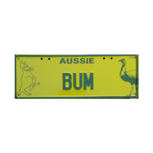Novelty Number Plate - Aussie Bum