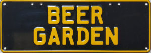 Novelty Number Plate - Beer Garden - Yellow On Black
