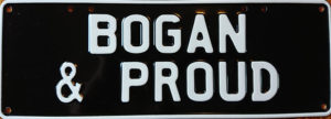 Novelty Number Plate - Bogan & Proud - White On Black