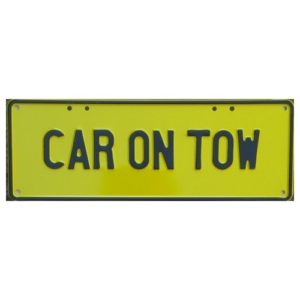 Novelty Number Plate - Car On Tow