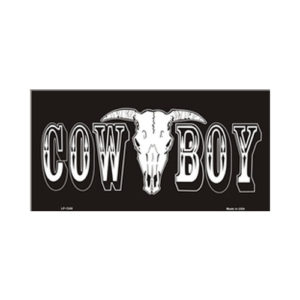 USA Novelty Number Plate - Cowboy With Longhorn Skull