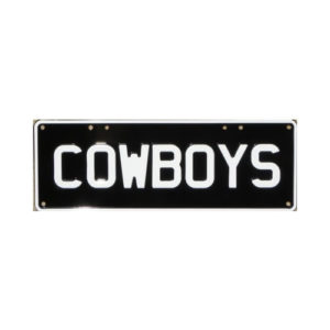 Novelty Number Plate - Cowboys - White On Black