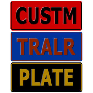 Custom Novelty Number Plate - Trailer Size