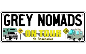 Novelty Number Plate - Grey Nomads On Tour No Boundaries