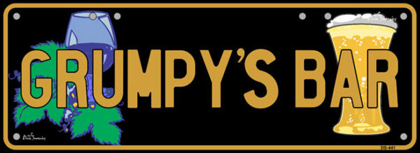 Novelty Number Plate - Grumpys Bar - Graphics