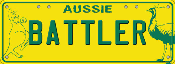 Novelty Number Plate - Aussie Battler
