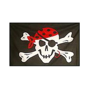 Pirate Skull with Polkadot Headscarf Flag 5' x 3'