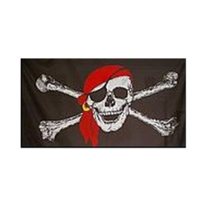 Pirate Skull with Red Headscarf Flag 5' x 3'