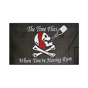 Pirate Skull with Red Headscarf & Rum Flag 5' x 3'