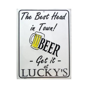 Sign - Beer - Best Head In Town - Get It At Luckys
