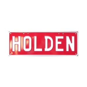 HOLDEN Novelty Number Plate (White on Red)