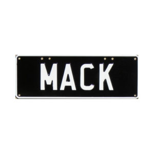 Novelty Number Plate - Mack - White On Black