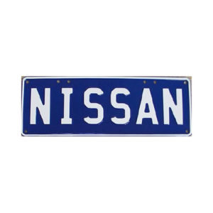 Novelty Number Plate - Nissan (White on Blue)