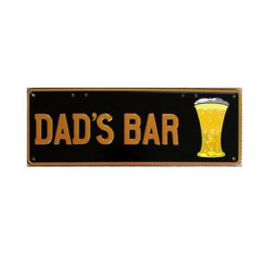 Novelty Number Plate Bar Sign - DAD'S BAR