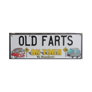Novelty Number Plate - Old Farts On Tour No Boundaries