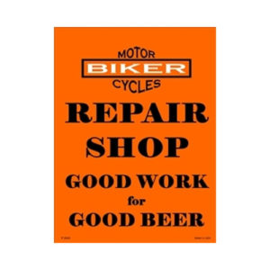 Parking Sign - Repair Shop - Good Work For Good Beer