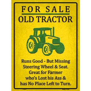 Parking Sign - For Sale Old Tractor