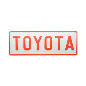 Toyota Novelty Number Plate - Red on White