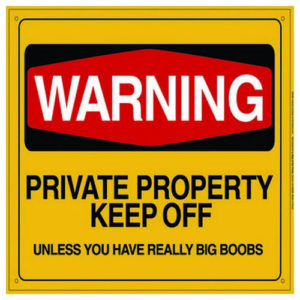 Sign - Warning Boobs