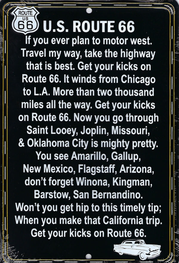 Parking Sign - Route 66 Words To Song