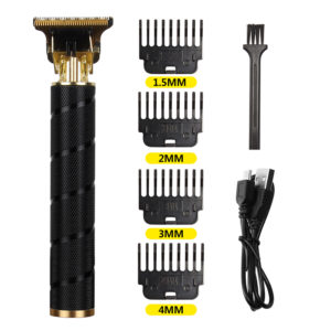 USB Rechargable Professional Hair & Beard Trimmer - Black Grip