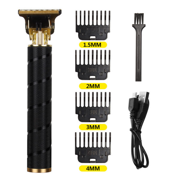 USB Rechargable Professional Hair & Beard Trimmer - Black Grip