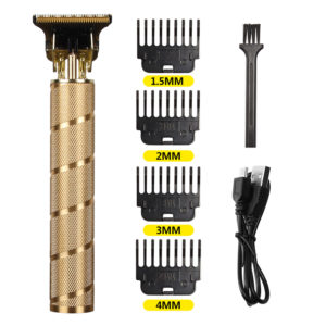 USB Rechargable Professional Hair & Beard Trimmer - Gold Grip