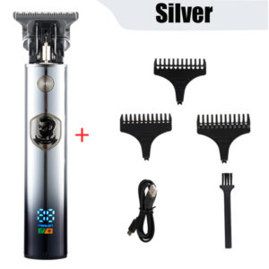 USB Rechargable Professional Hair & Beard Trimmer - Silver/Black