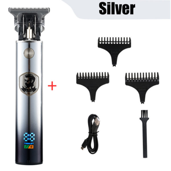 USB Rechargable Professional Hair & Beard Trimmer - Silver/Black