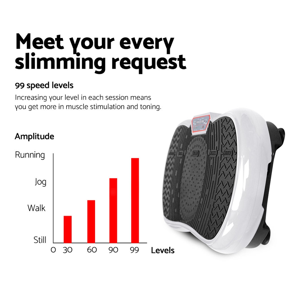 Everfit Vibration Machine Plate Platform Body Shaper Home Gym Fitness White MANBASE