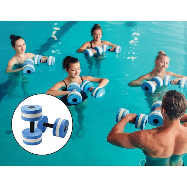 2 x Water Aerobics Dumbbell EVA Aquatic Barbell Aqua Fitness