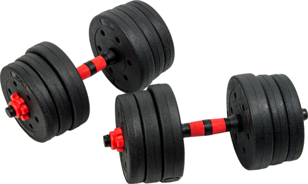 20kg Adjustable Rubber Dumbbell Set Barbell Home GYM Exercise Weights