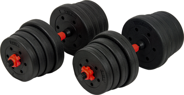 30kg Adjustable Rubber Dumbbell Set Barbell Home GYM Exercise Weights
