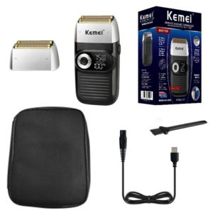 USB Rechargable Reciprocating Titanium Hypoallergenic Foil Shaver With Bonus Head