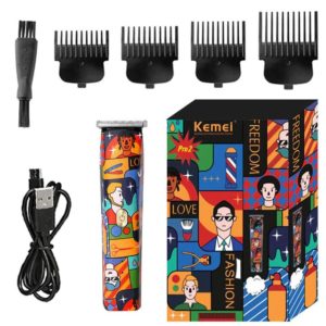 USB Rechargable Professional Slim Hair Trimmers Clippers With 4 Combs